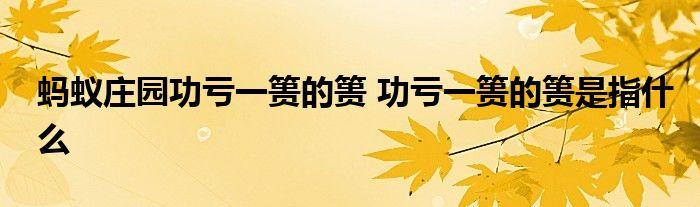 功亏一篑蚂蚁庄园答案